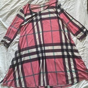 pink plaid dress